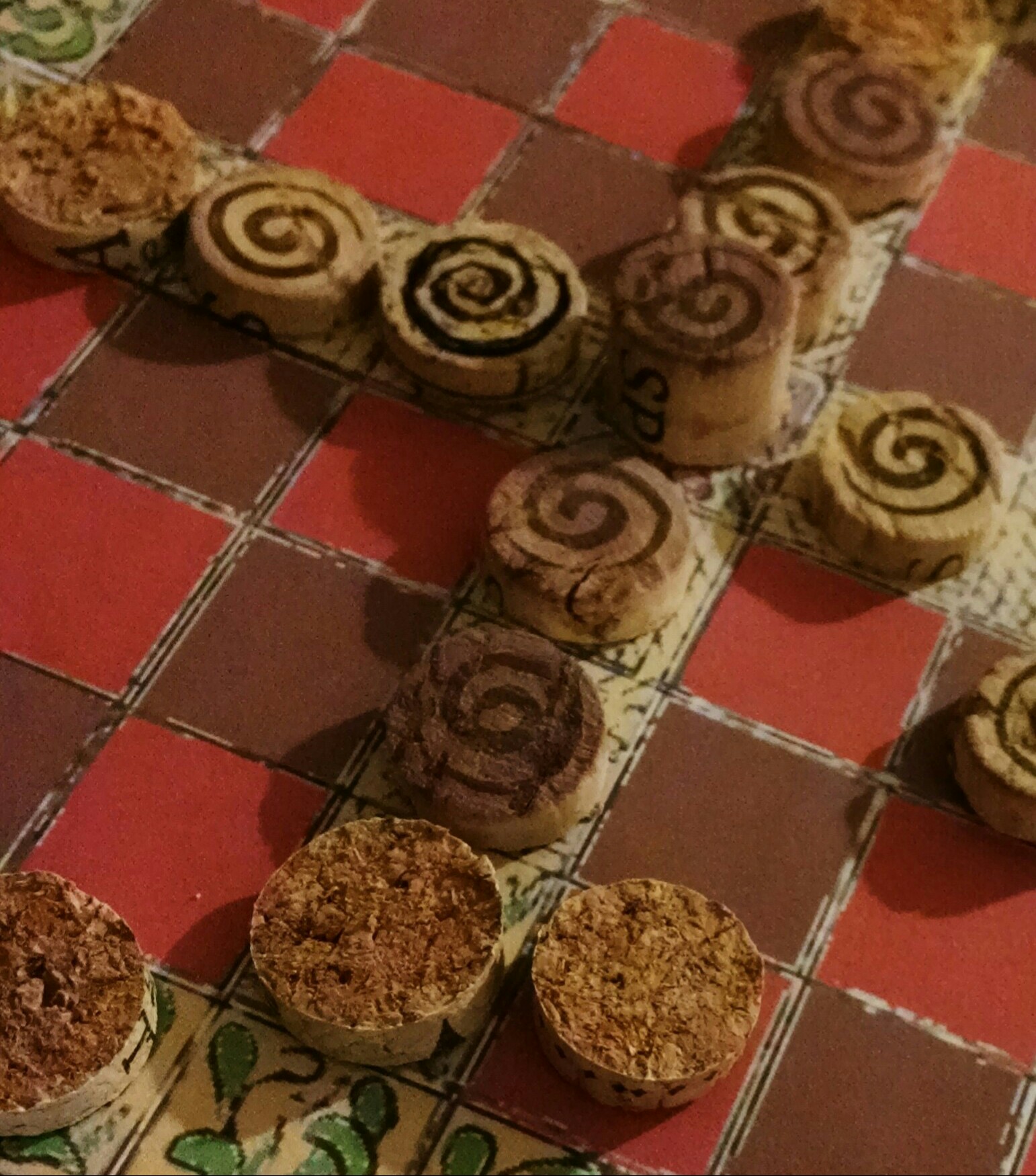 Up close shot of tablut board in color